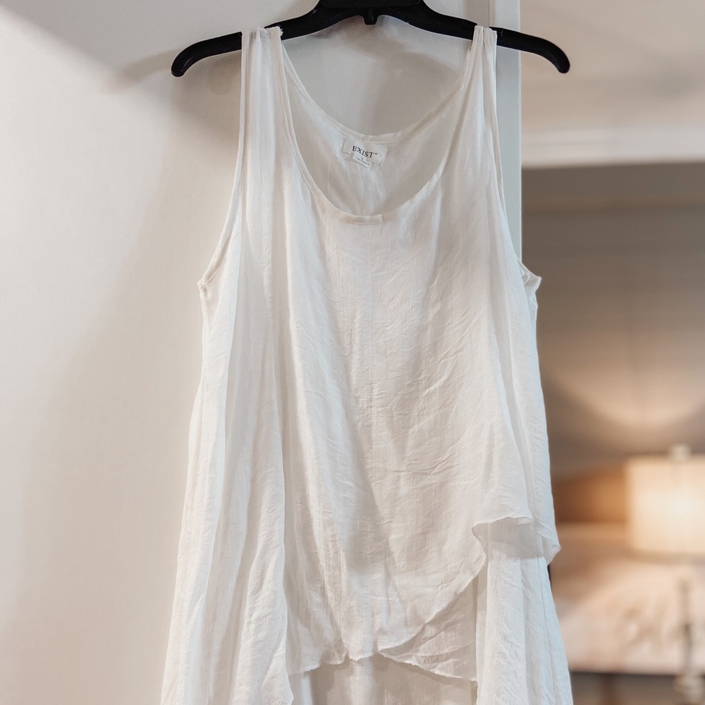 Layered White Flowing Dress